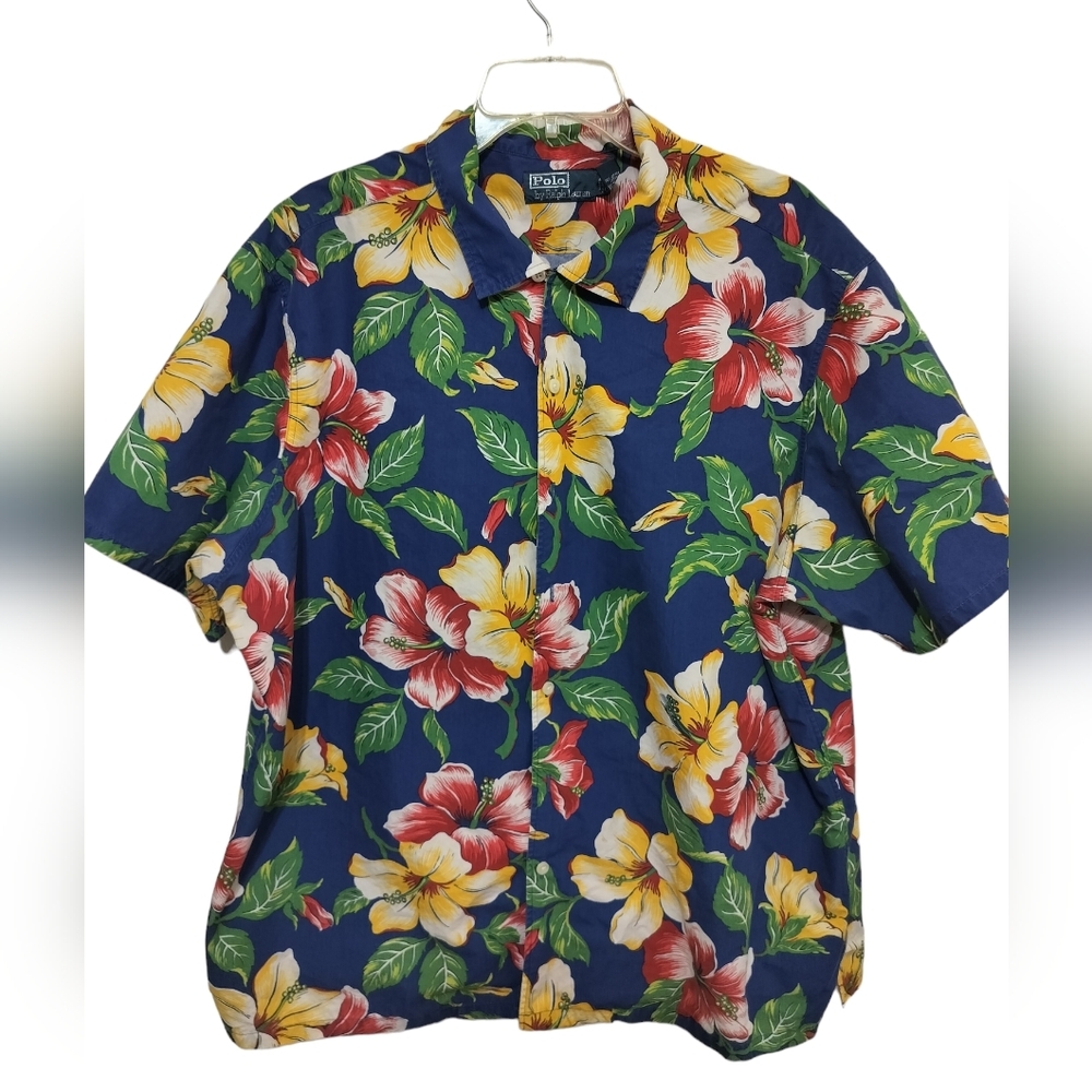 Polo by Ralph Lauren Navy Floral Hawaiian Shirt